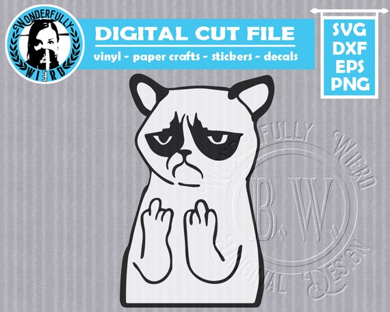 Download Grumpy Cat Pocket Surprise SVG/DFX Cut File | Etsy