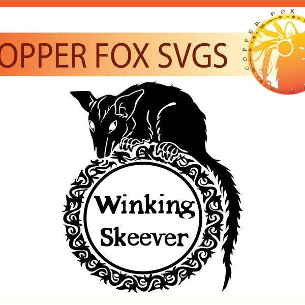 Skyrim Winking Skeever Inn single layer SVG cut file