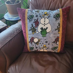 Quilted Decorative Pillow  with Alaskan First Nation  Print