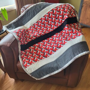 Cuddle Fabric  Blanket/Throw  with  Alaskan Puffin Print