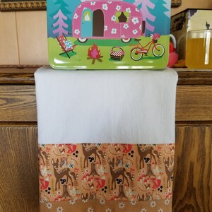 Flour Sack Kitchen, Nursery, or Bathroom Towel with Woodland Animals Print