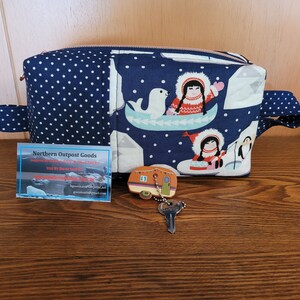 Boxy Zippered Pouch/Bag with Arctic Girl Print
