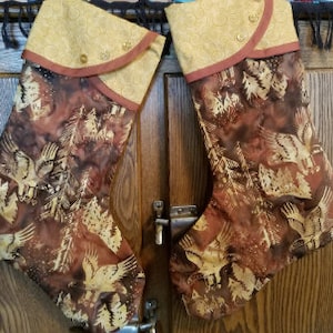 Christmas Stocking with Eagle  Print