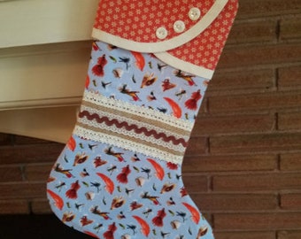Christmas Stocking with Fly Fishing Lures Print