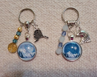 Keychain with Mountain Scene