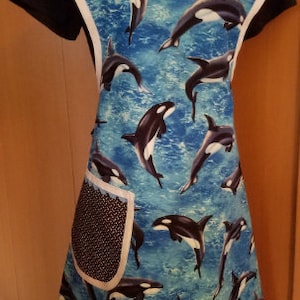 Stile retrò Full Apron con killer Whale Print