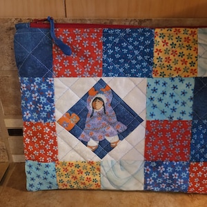 Quilted Pouch/Bag with First Nation Ladies Print