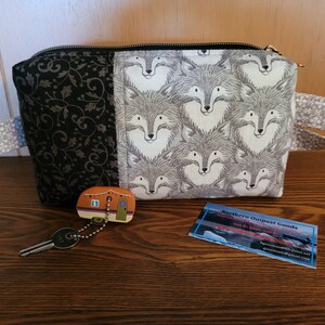 Boxy Reißverschlusstasche/Tasche mit Fuchs Print