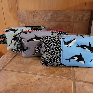 Sacchetto/borsa boxy con cerniera con stampa Killer Whale