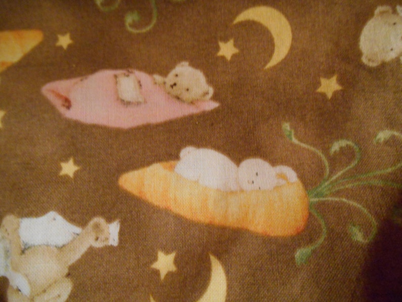 Lined Drawstring Bag with Little Bunnies /& Bears Print