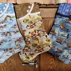 Christmas Stocking with Trout, Ducks, & Geese  Print