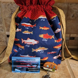 Custodia con coulisse con stampa salmone