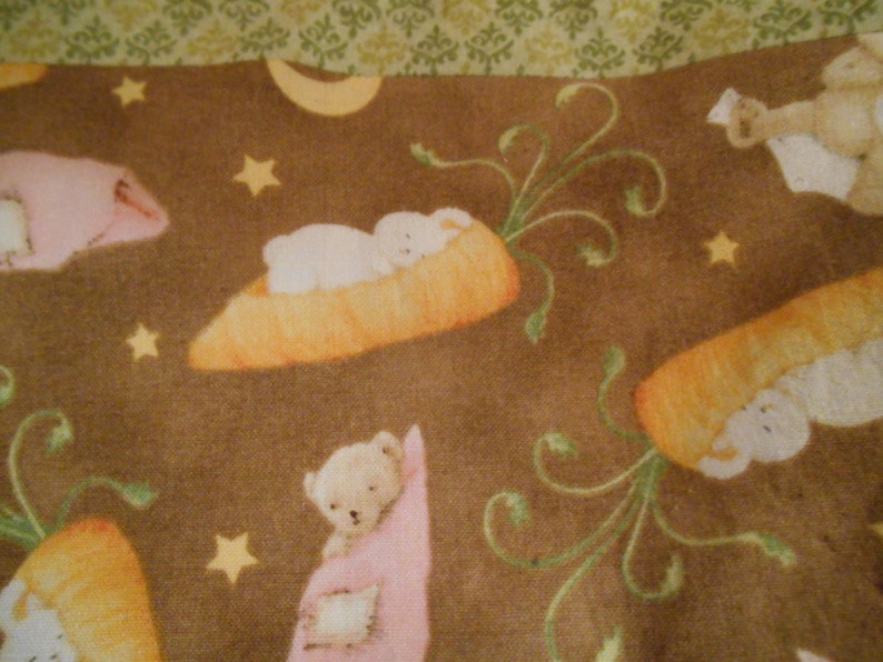 Lined Drawstring Bag with Little Bunnies /& Bears Print