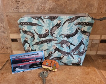 Small Zippered Bag with Otter Print