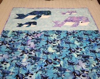 Babydekbed met print met walvisthema