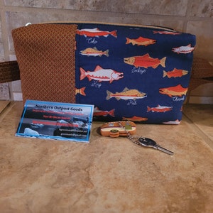 Sacchetto/sacchetto boxy con cerniera con stampa salmone