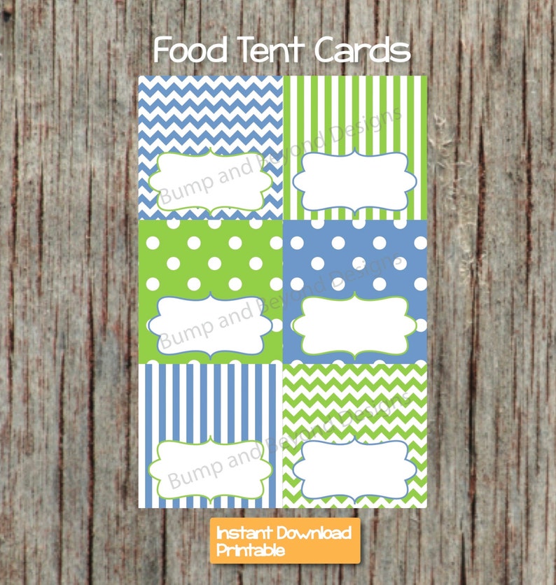 Food Tent Cards Party Supplies INSTANT DOWNLOAD Printable - Etsy