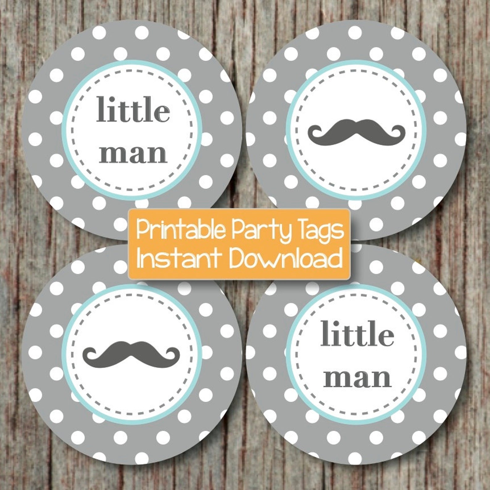 DIY Little Man Party Mustache Printable Baby Shower Cupcake | Etsy