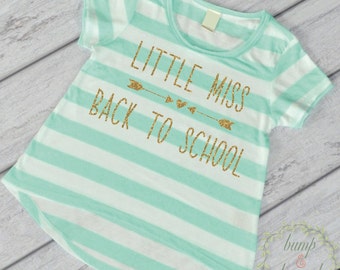 First Day of Preschool Shirt, Kindergarten Shirt, Little Miss Back to School Outfit, Girl Preschool Outfit, Kindergarten Outfit 255