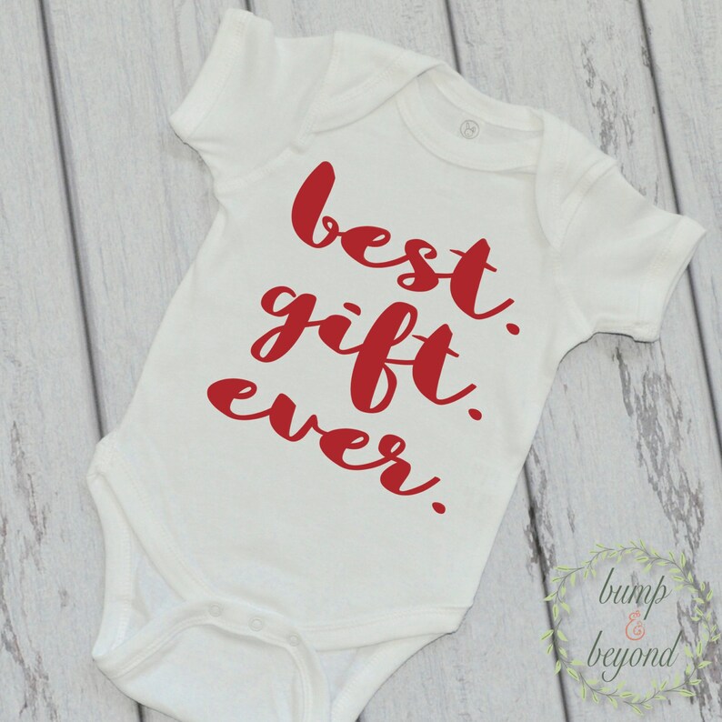 Christmas Pregnancy Announcment Baby Girl Christmas Outfit Newborn Christmas Outfit Baby's 1st Christmas Best Gift Ever Christmas Outfit 005 