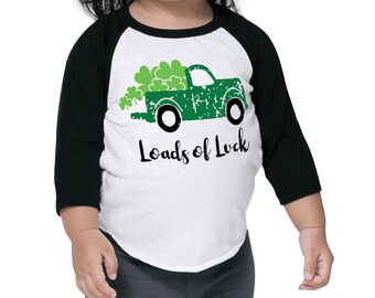 Boys and Girls St. Patrick's Day Shirt Loads of Luck Toddler and Kids Matching Sibling Shirts