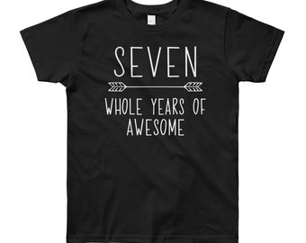 Zevende verjaardag Outfit Jongen Zeven jaar oude jongen verjaardag shirt 7e Verjaardag Boy T-shirt