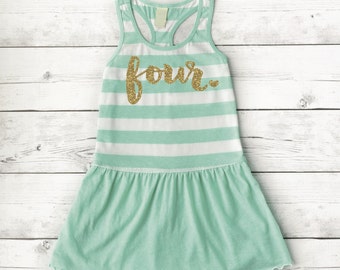 4th Birthday Girl Outfit 4 Year Old Birthday Girl Summer Dress Birthday Tank Top Dress Four Year Old Birthday Outfit Girl 102