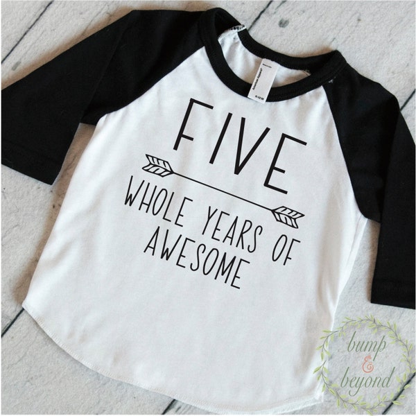 Fifth Birthday Boy Shirt 5th Birthday Boy Outfit Fifth Birthday Boy Birthday Shirt Boy Fifth Birthday Outfit Five Years of Awesome 252