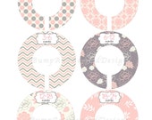 Custom Baby Closet Dividers Girl Pink Grey Floral Nursery Closet Dividers Baby Shower Gift Baby Clothes Organizers Baby 019