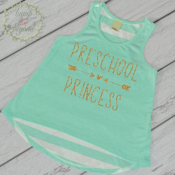 First Day of School Shirt Preschool Princess Shirt 1st Day of School Outfit Preschool Tank Top Back to School Shirt Pre School Shirt 236