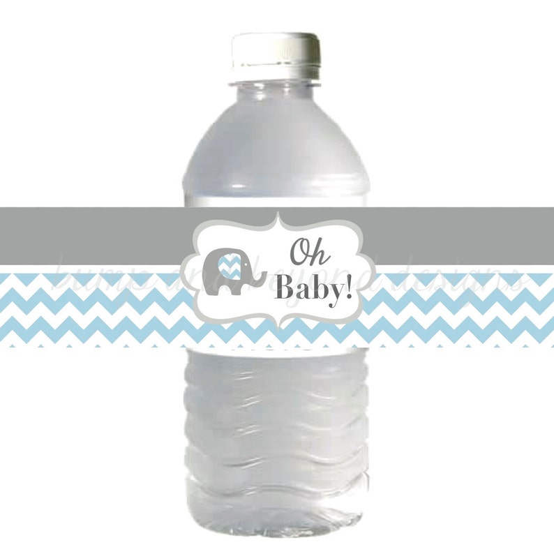 water bottle labels elephant baby shower oh baby printable