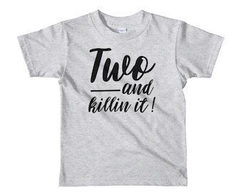 2e Shirt feestvarken of het meisje tweede verjaardag Outfit, twee-jarige verjaardagsgift