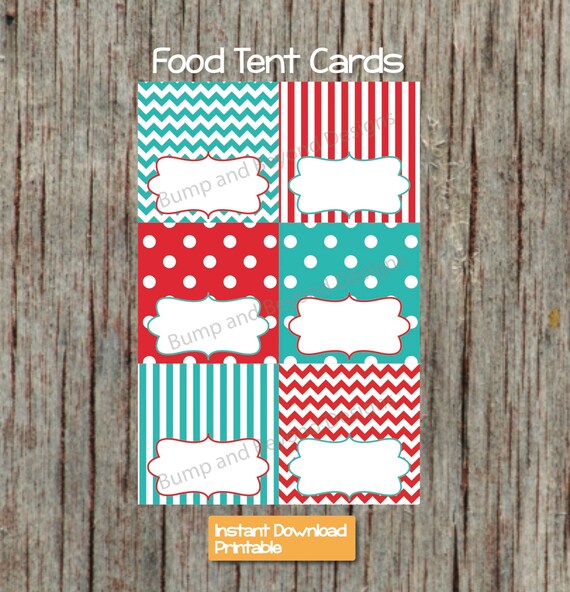 Food Tent Cards Printable Party Decorations INSTANT DOWNLOAD | Etsy