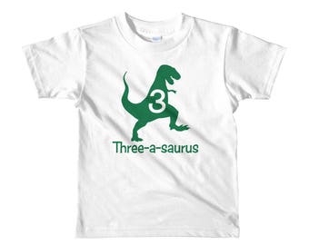 Third Birthday Boy Shirt, Dinosaur 3rd Birthday T-Shirt, Three Year Old Birthday Gift, Dinosaur Third Birthday Party Outfit