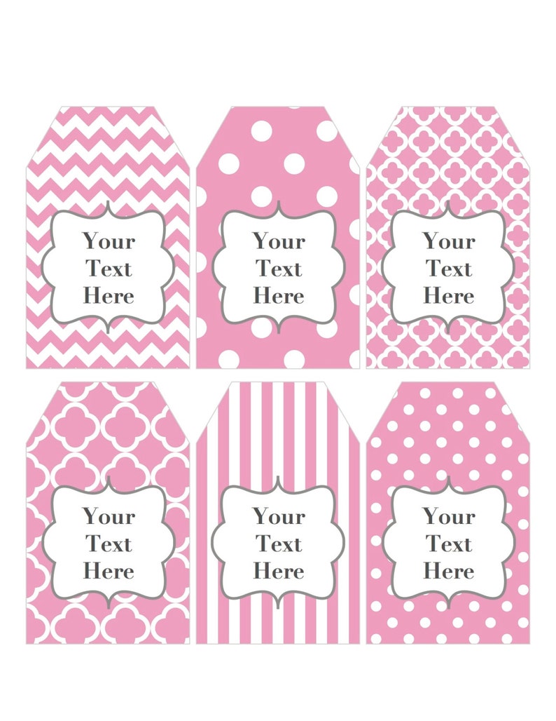 Editable Gift Tags Printable Digital Tags JPG File Gum Pink Etsy