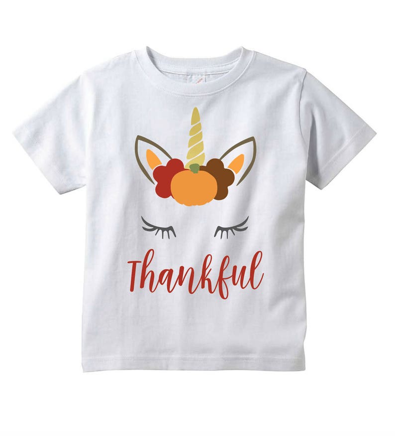 Kids Thanksgiving Shirt Girl Thanksgiving Unicorn Outfit Etsy