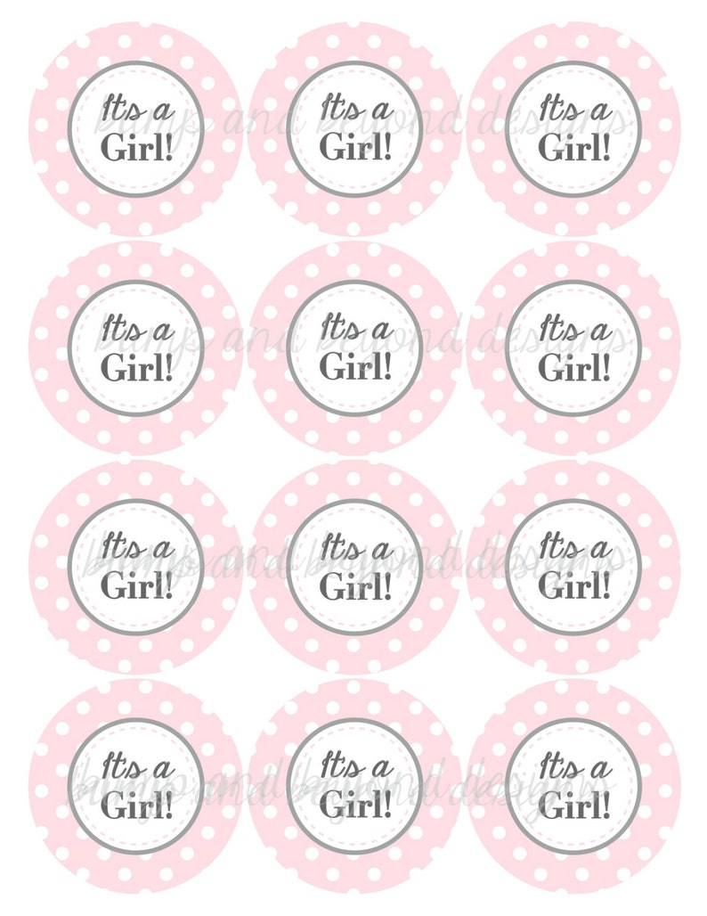It's a Girl Printable Baby Shower Cupcake Toppers Favor Etsy