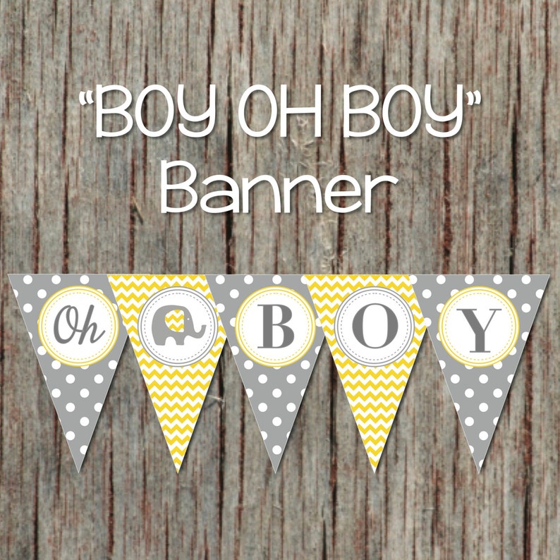 Baby Boy Decorations Boy oh Boy Printable Baby Shower Banner Etsy