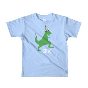Dinosaur 6th Birthday Party Shirt, T-Rex Birthday Boy T-Shirt, Six Year Old Boy Dino Gift, Dinosaur Sixth Birthday Party Outfit image 4