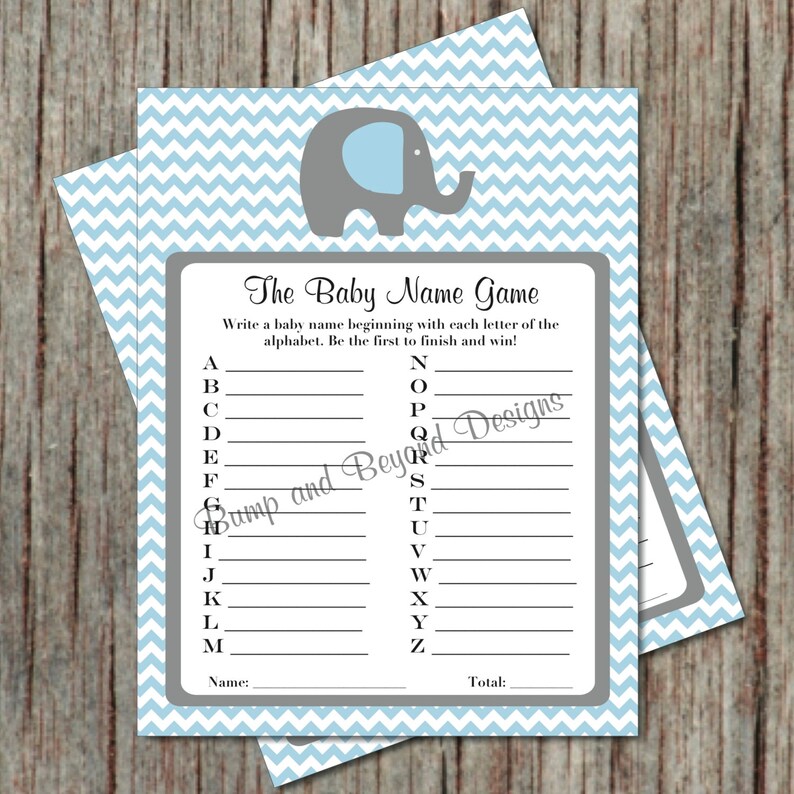 Boy Baby Shower Game Baby Name Game Instant Download Shower Etsy