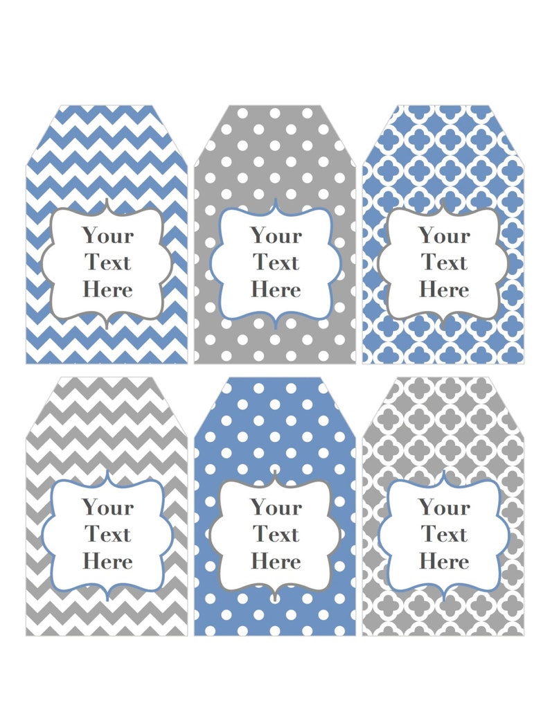 Editable Gift Tags Printable Party Tags Editable JPG File Etsy
