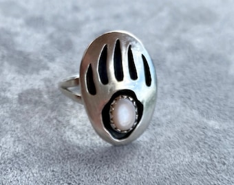 Native American Sterling Silver Bear Claw Ring