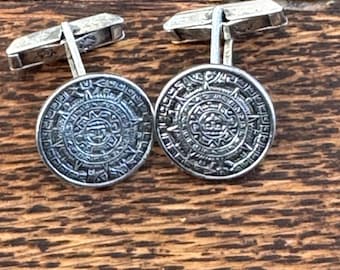✨ヴィンテージ　スターリングシルバー925 アステカ✨ ヴィンテージ スターリング シルバー マヤ アステカ カレンダー カフス