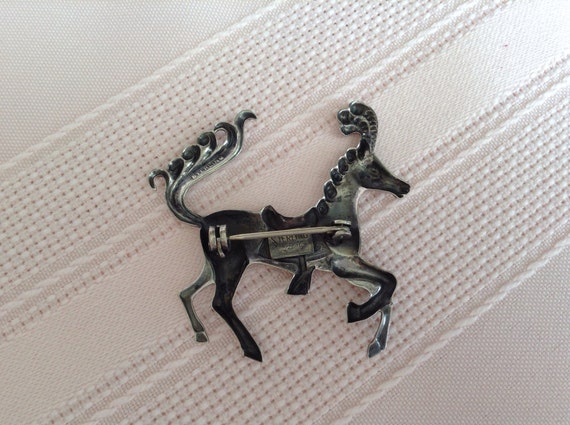 Sterling Lang Carousel Horse Vintage Brooch - image 2