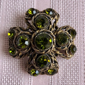 Broche Mexicaine Vintage En Turquoise Et Incrustation - Argenté Et Laiton