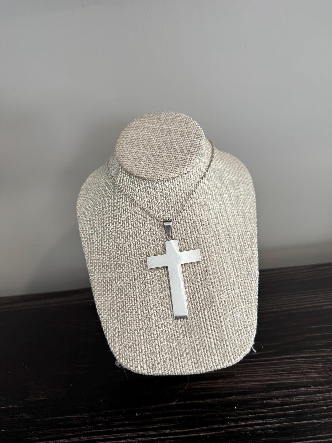 Vintage Sterling Silver Large Cross Pendant Necklace - Etsy
