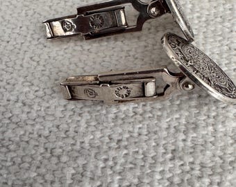 ヴィンテージ スターリング シルバー マヤ アステカ カレンダー カフス