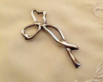 Vintage Sterling 925 Silver Bow Brooch