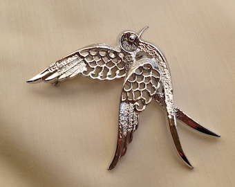 Vintage Bird In Flight Signature Sarah Coventry Brooch