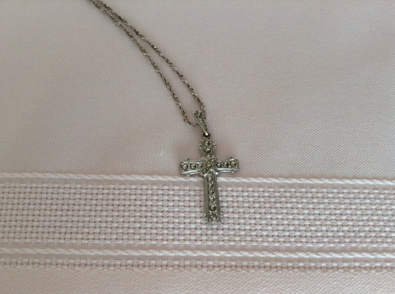 Marcasite cross shop pendant